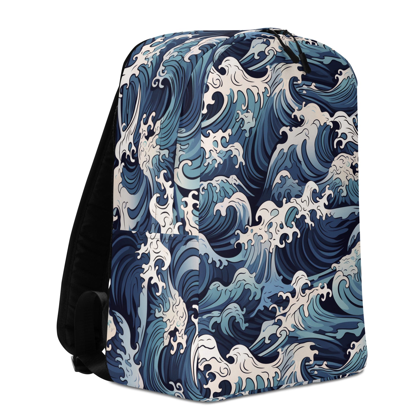 Ocean Wave Print Minimalist Backpack