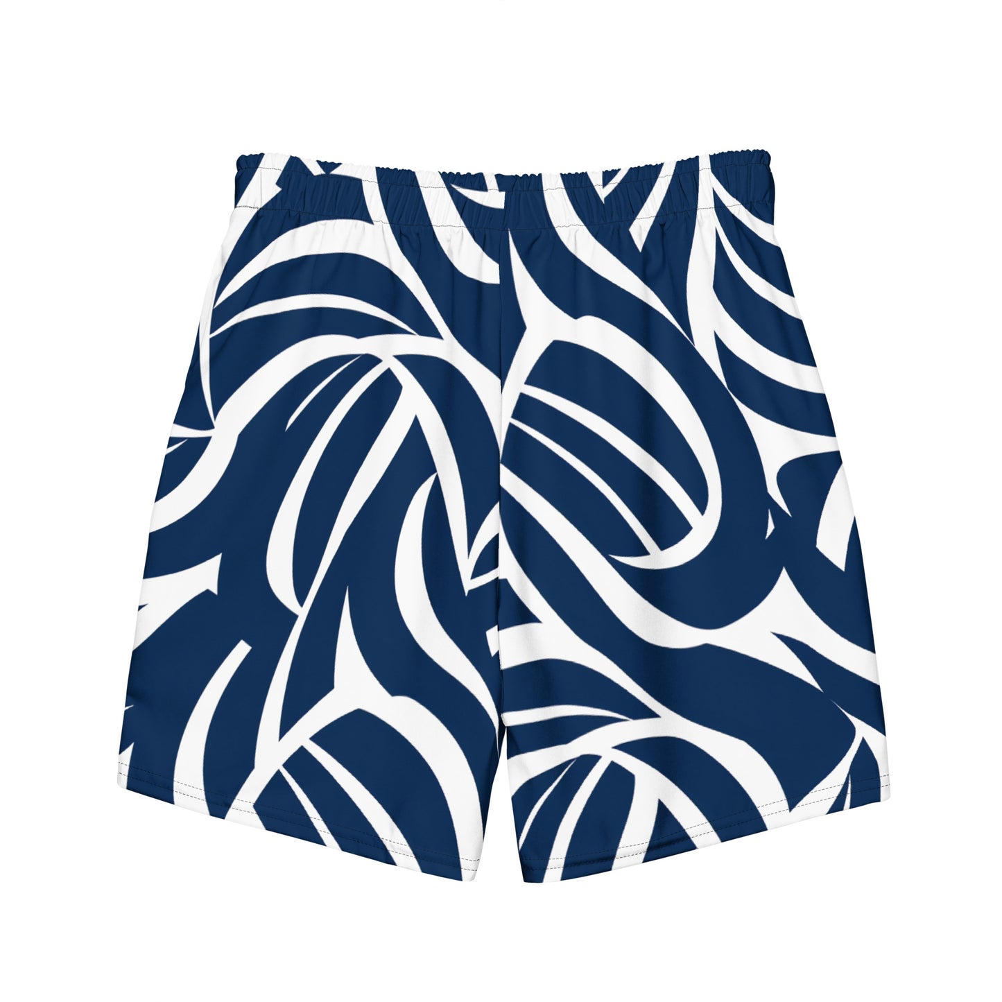 Mercatia Blue and White Pattern Men's Swim Trunks