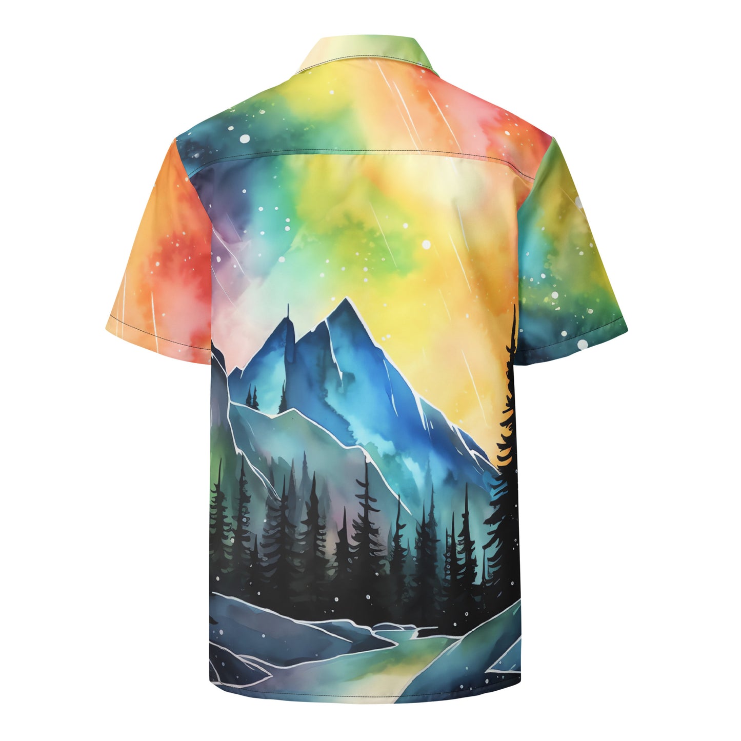 Mount Armstrong Rainbow Sky Unisex Button Shirt